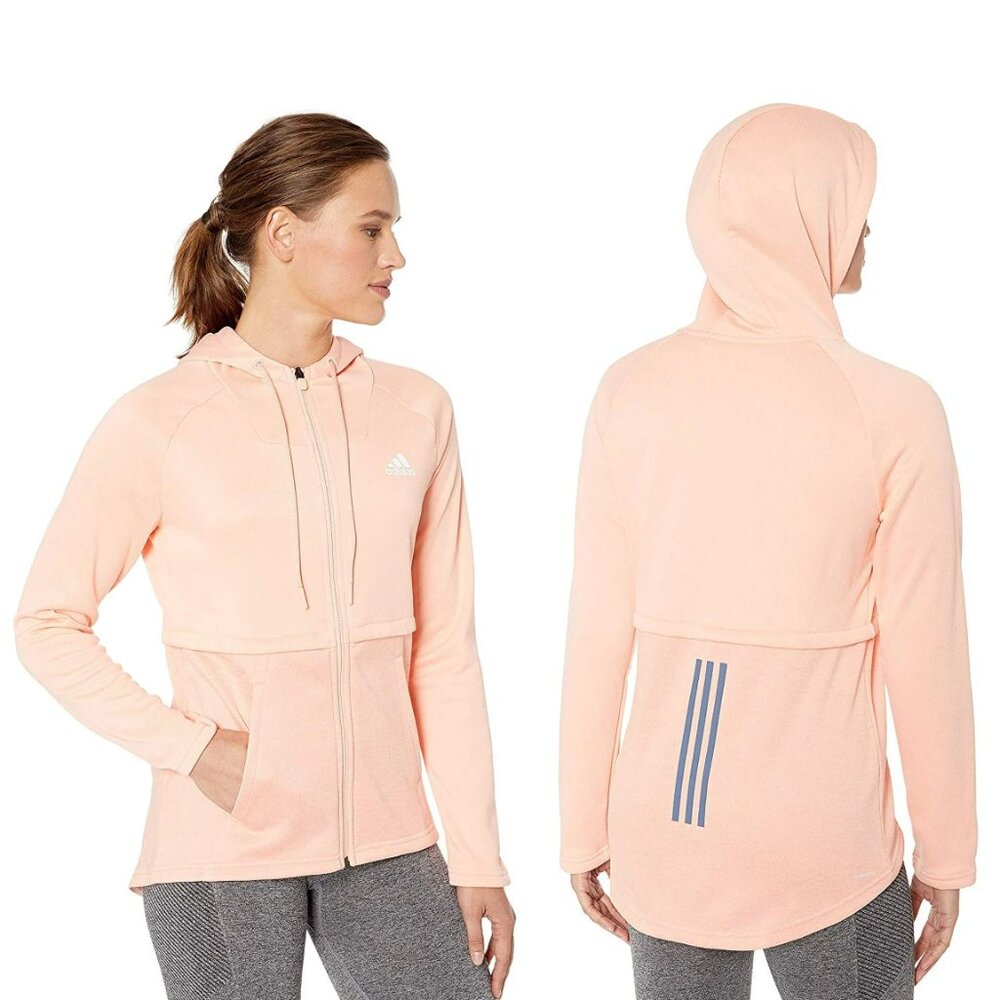 Adidas | NWT Team Issue Full‎ Zip Hoodie Glow Pink/White XS